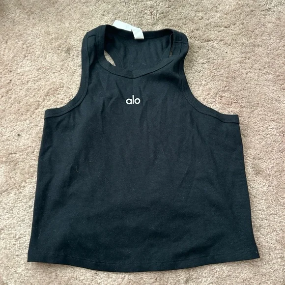Alo Yoga Black Set Match Point Shorts and Aspire Tank Size Large - Picture 2 of 6